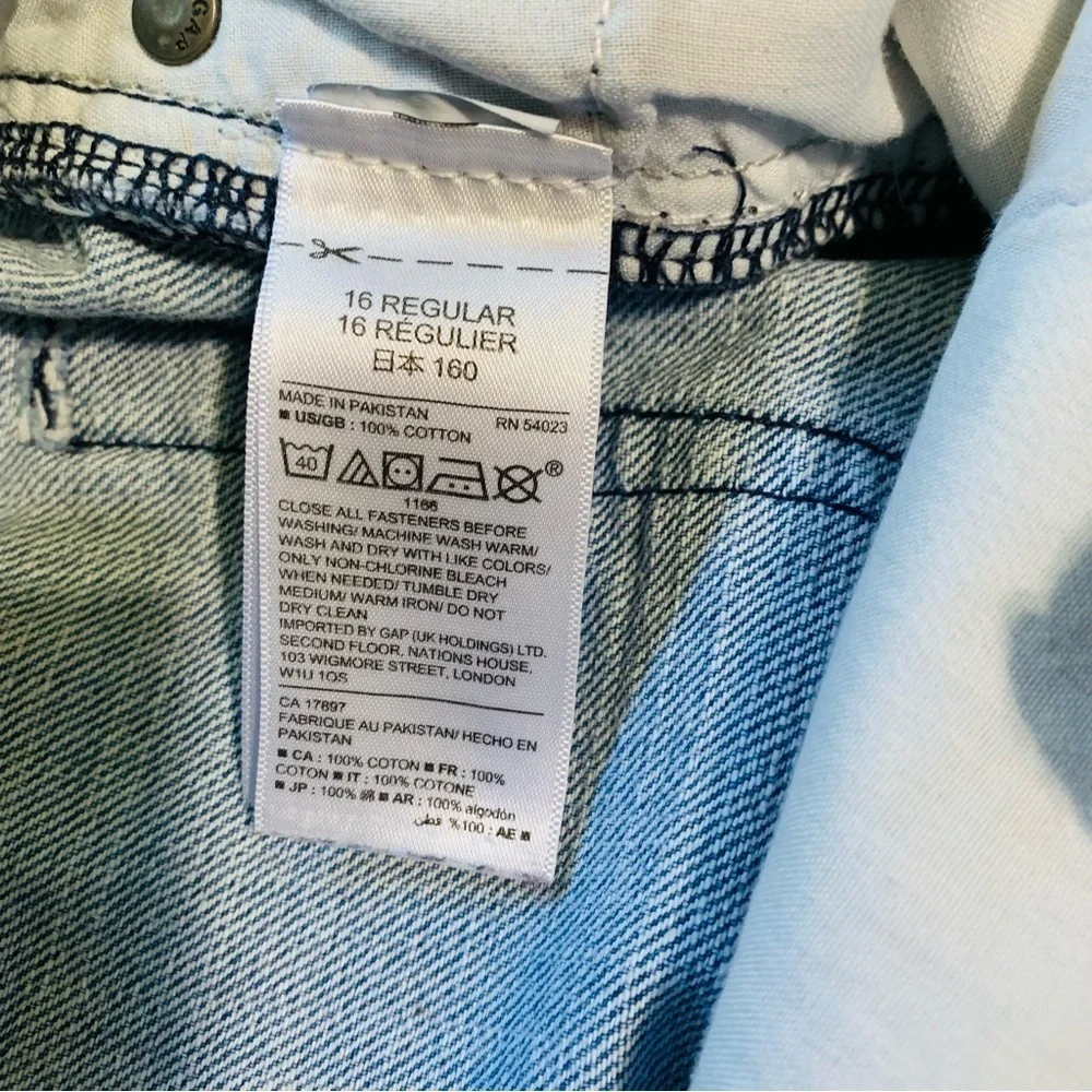 Gapkids Big Boy Light‎ Blue Long Denim Shorts Size 16 Five Pockets